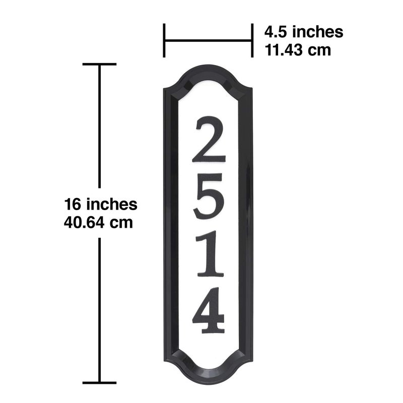 Whitehall Products Nite Bright Address Sign, 16" x 4.5", Black Numbers White Reflective Background - Image 3